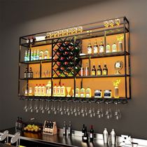 Metal wall-mounted wine rack display rack wine cabinet glowing wine bottle restaurant commercial wine wall display cabinet