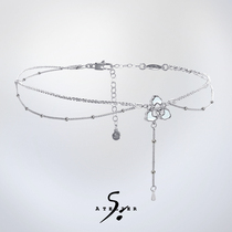 ATELIERSO x deepmoss 23AW cooperative series-Three-flower double layer 925 pure silver necklace classical
