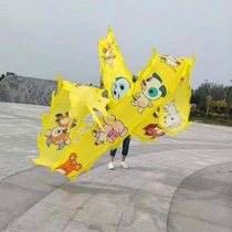 Color band dance color with telescopic pole fitness color with dragon pole thrower dragon dance dragon color with colorful strip square children to dance and dance