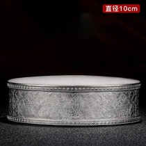 Sterling silver manza plate S990 sterling silver repair plate repair seven piles of mantra eight auspicious handmade plain flat flowers 10cm
