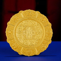Manza Tray Tray S990 Sterling Silver Gilded Handmade Lotus Plate Eight Auspicious Tray for Mancha Luo Chassis 8.5cm