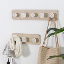 Nordic wind minimalist about modern wood hanging clothes hook Creative hooks wall clothes hat rack wall-mounted Xuanguan wall decoration
