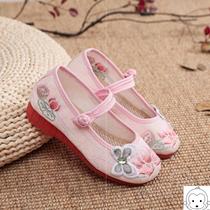 Childrens antique shoes girls embroidered shoes old Beijing cloth shoes baby costume shoes Chinese style Hanfu table performance *