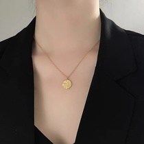 Shanghai Warehouse Spot Ottles Withdrawal Cabinet Clear Cabin 18K Gold Foe Necklace Collarbone Chain Outlets Women Olédian
