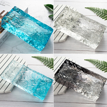 Double-sided ice-grain glass tiles transparent square bedroom villa bathroom partition wall hotel bar color Crystal brick
