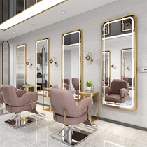 Modern new hair salon mirror table Net red high-definition barber shop mirror whitening slim hair salon special touch switch