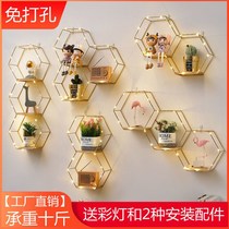 Punch-free wall rack Simple creative Nordic living room wall decorations bedroom dining room room storage rack