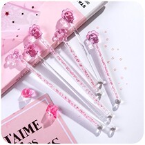 Girl heart Star diamond honey fairy stirring rod pink glass sand mixing stick coffee cute creative long handle