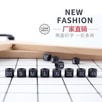 Size label clothing size buckle letter black and white double-sided printing round pants childrens clothing size circle