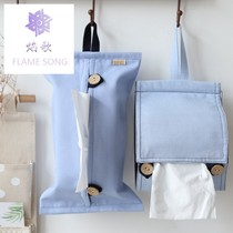 * Toilet paper tissue bag fabric tissue box can be hung cute hanging restaurant cartoon roll cloth cover Japanese car home