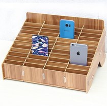 Meeting placement multi-grid rack storage desktop management mobile phone storage screen box wooden storage classroom