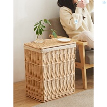 Japanese rattan dirty clothes storage basket Net Red large capacity rattan frame dirty clothes basket home large dirty clothes basket