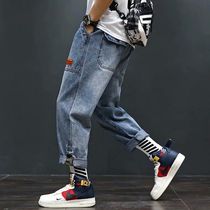 Spring and Autumn New Harlan Jeans Men 9 points Joker Leisure Tide Brand Loose Large Size Small Foot ankle-length pants Men