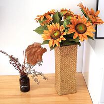 Retro Nordic Woven vase sea grass woven rattan living room home decoration dried flower arrangement flower basket flower pot flower pot flower