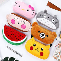 Animal plush pen bag Kindergarten cute cartoon childrens stationery box School supplies Mens and womens coin purse gifts