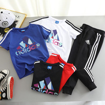 Adi Boy Children Sports Suit Pure Cotton Casual Long Pants Two Sets 22 Summer Dress Camouflay Printed Short Sleeve T-shirt