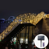 Solar Waterfall Light Outdoor lamp string Balcony Arrangement Atmosphere Hung Lamp Roof Decorated Festoons Outdoor Yard lamp Belt