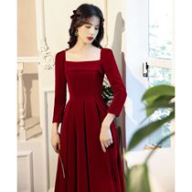 Sandro Moscoloni Toast Bride Home Clothing 2021 New Winter Wedding Engagement Dress Velvet
