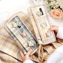 ⭐Japanese JK pencil case high value ins style stationery box Primary School students cute large capacity simple Net red pencil box female