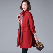 Silent on 2022 Spring and autumn Two sides wear female style windcoat jacket with long section Gats up overweight in Korean version single-row button