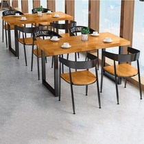 Cafe Dining Room Disassembly Solid Wood Table Dining type Classic with table and chairs Leisure fire pot Shop One table S Three chairs American countryside Phine