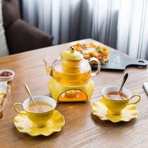 Ceramic European flower teapot candle heating girl Nordic English afternoon tea fruit teapot flower plant tea set