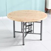  Fir thickened round table Household round countertop Food stalls Round table with turntable Hotel round table hotel
