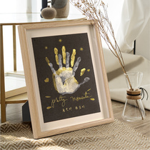 Anniversary gift couple diy oil painting handprint palm print commemorative photo frame family of three hanging paintings