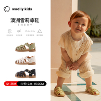 woollykidds small sheep volley children sandals girls spring baby magic paste non-slip rubber genuine leather walking shoes