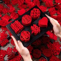 Wedding mini hand throw happy word wedding room layout set wedding decoration fruit plate happy throw small happy word sprinkle bed stairs