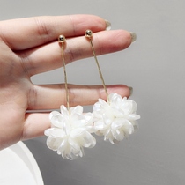 2022 net red explosive section ear line fashion long style ice flowers elegant atmosphere earrings tea department pure desire wind sensaries