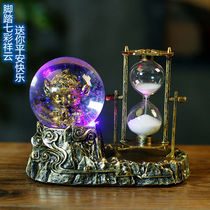 Retro crystal ball hourglass timer creative ornaments wine cabinet living room home decorations personality room TV cabinet