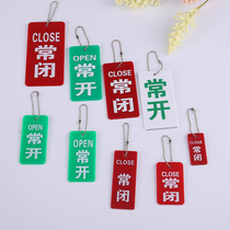 Customized acrylic sliding cover normally open and normally closed identification plate switch valve listing sign fire equipment valve identification plate customized plexiglass hand screen printing pipe listing sign sticker