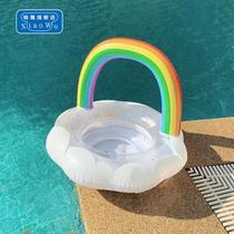 Childrens swimming circle transparent baby sitting circle small boys and girls lifebuoy childrens armpit circle baby lying 0-6 years old