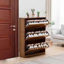 Nanbamboo solid wood ultra-thin shoe cabinet household door door to household shoe rack garden dust resistance scaffolding frame