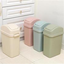 Rocking lid trash can household large bedroom Nordic living room kitchen office toilet narrow seam trash can