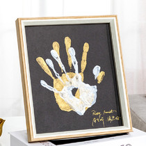 Diy couple handprint photo frame oil picture frame handmade homemade Tanabata lover gift hand model palm print souvenir