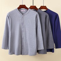Medium-aged pure cotton single-piece jersey male cotton sweatshirt for cardiovert blouses big code old man thin and warm underwear