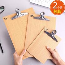 Wooden A4 splint writing board log test paper clip student writing board clip restaurant menu board folder large