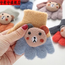 Baby childrens gloves autumn and winter children 1-3 years old 0-2 boys and girls children cute baby five fingers winter warm small