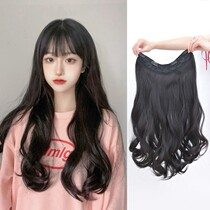 Wig female long hair one piece of traceless U-shaped long curly hair big wave invisible patch hair extension yourself pick up wig 2