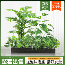 Simulation green plant landscaping fake green dill outdoor fence decoration ornaments indoor plants potted living room plastic simulation flowers