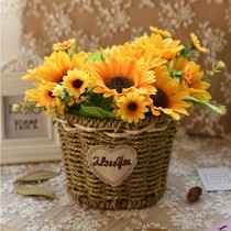 Handcrafted Grass Choreograpes Basket Suit Fields Garden Wind Indoor Table Top Decorated Flower Basket Vines EMULATED FLOWER MULTI-MEAT LARGE FLOWER POT