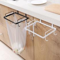  Back-type stainless steel garbage bag shelf storage rack hook kitchen shelf cabinet door multi-function hanger