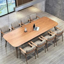 Solid wood conference table long table workbench rectangular simple conference table training table bar modern simplicity