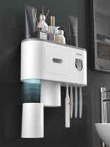 Toothbrushing shelve toothbrushing cup gargling wall-style toilet-free wall-mounted wall-mounted mesh red containing box tooth cylinder suit