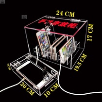 Acrylic mobile phone storage cabinet box custom safe deposit box staff storage cabinet box with lock plexiglass storage cabinet