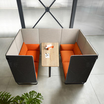 Office Reception Talks Lounge High Backrest Cassette Sofa Hotel Café Privacy Industrial Wind High Back Sofa