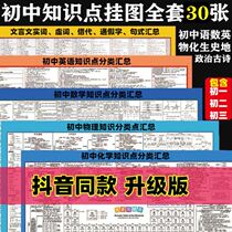 Junior High School knowledge points wall charts various subjects learning physics biomathematics formulas wall stickers summary full set