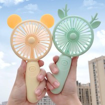 Handheld small fan Mini usb charging diandi portable silent two-gear adjustable with cartoon small office